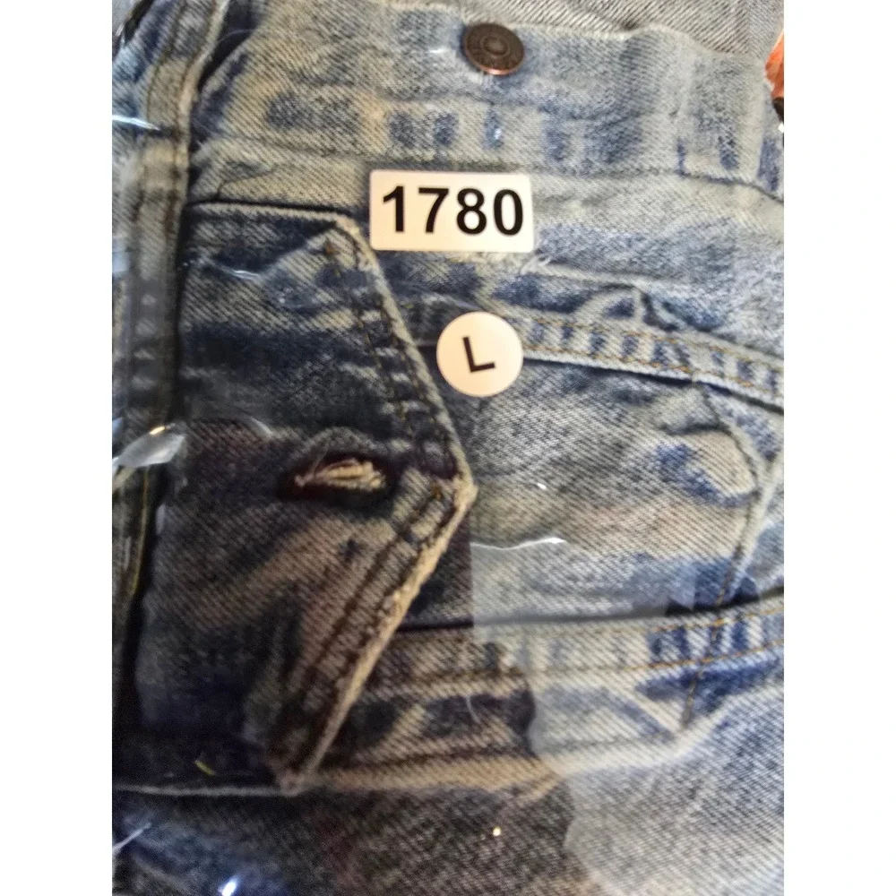 Vintage Levis Denim Trucker Jacket Light Wash Distressed Mens Large 70506-0214 - Picture 7 of 7